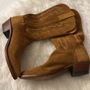 1883 LUCCHESE Suede Embroidered Accent Western Boots